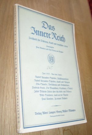 Das Innere Reich - Zeitschrift für Dichtung, Kunst und deutsches Leben - Juni 1935