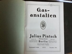 Gasanstalten., Druckschrift Nr. 600. Dezember 1915 Exemplar 4004