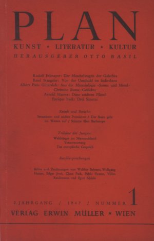 Plan. Kunst Literatur Kultur. 2. Jahrgang Nummer 1.