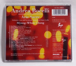 gebrauchter Tonträger – Andrea Bocelli - Arie Sacre - 1999 Klassik - vg+/vg+ – Arie Sacre - 1999 Klassik - vg+/vg+