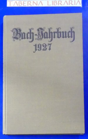 Bach- Jahrbuch 24.Jahrgang 1927