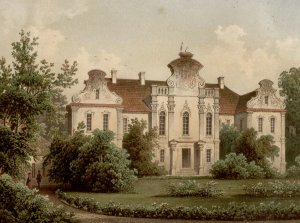 Schloss Pinne, Kreis Samter, Provinz Posen, Lithographie