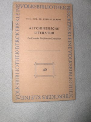 antiquarisches Buch – Berckers Volksbibliothek – Altchinesische Literatur