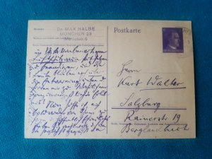 Eigenhändige Postkarte mit Unterschrift an den Verleger Walter, München, 8.11.1942.