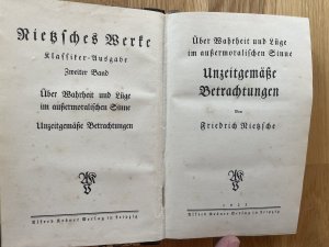 antiquarisches Buch – Friedrich Nietzsche – Klassiker Ausgabe Band 2. Unzeitgemäße Betrachtungen. Aus dem Nachlaß 1873 - 1875