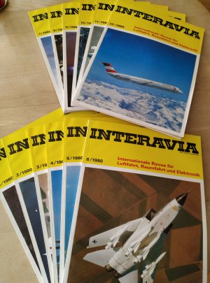 Interavia 1980,12 Bände, deutsche Ausgabe; Internationale Revue für Luftfahrt, Raumfahrt und Elektronik