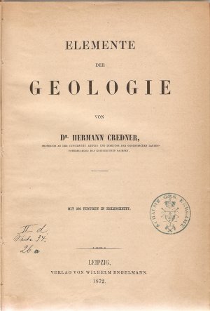 antiquarisches Buch – Hermann Credner – Elemente der Geologie, 1872