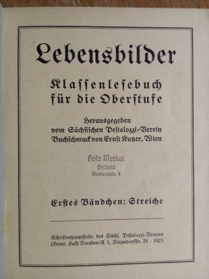 Lebensbilder. Klassenlesebuch für die Oberstufe. 1. Bändchen: Streiche