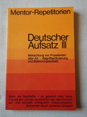 gebrauchtes Buch – Deutscher Aufsatz III