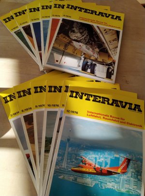 Interavia 1976,12 Bände, deutsche Ausgabe; Internationale Revue für Luftfahrt, Raumfahrt und Elektronik