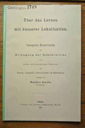 Dissertation:] Über das Lernen mit äusserer Lokalisation