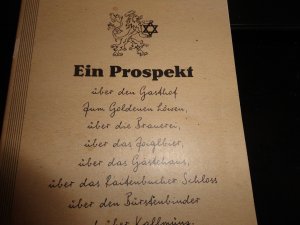 gebrauchtes Buch – Familie Luber - Gasthaus "Zum Goldenen Löwen" 93183 Kallmünz – Gasthaus "Zum Goldenen Löwen" - Kallmünz - Ein Prospekt - sehr selten!