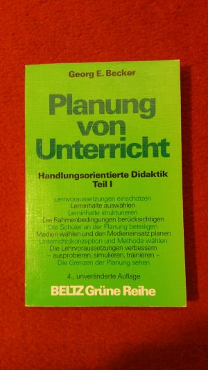 gebrauchtes Buch – Becker, Georg E – Planung von Unterricht      -      NEU  -  noch unbenutzt !