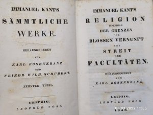 Immanuel Kant's Sämmtliche Werke. Fünfter, Neunter bis Elften Theils. Teile 5-7, 9-11 (von 12) in 6 Bänden.