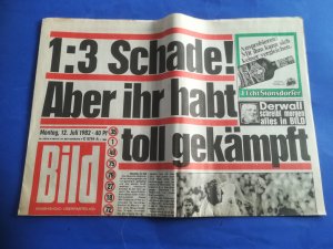 BILD-ZEITUNG vom 12.07.1982 WM Finale 1982 Geschenkidee Fußball WM 1982