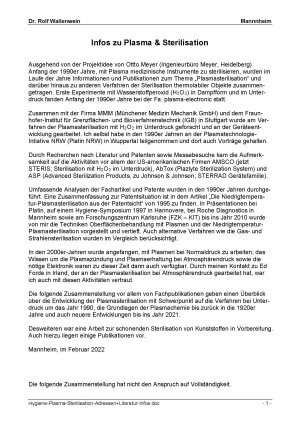 gebrauchtes Buch – Rolf Wallenwein – Plasmasterilisation, Plasmachemie, schonende Sterilisation