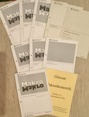 6 Bücher Makroökonomik I + II + Problemfelder der Makroökonomik. INKL Glossar/Übungen/Klausuren/Lösungen. FernUni Hagen