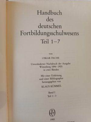 gebrauchtes Buch – Oskar Pache – Handbuch des deutschen Fortbildungswesens: Teil 1-7