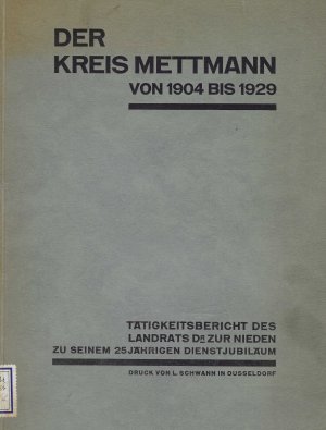 Der Kreis Mettmann von 1904 bis 1929