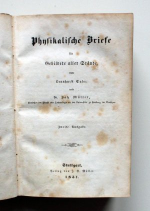 antiquarisches Buch – Euler, Leonhard / Joh – Physikalische Briefe für Gebildete aller Stände. 1.-3. Theil in einem Band. 2. Ausgabe.