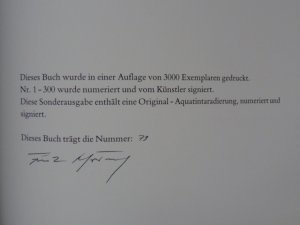 Fritz Hörauf - Verborgene Orte. Bilder - Plastiken - Architektur. 1977-1993. Limitierte Vorzugsausgabe - mit Original-Aquatintaradierung, signiert, numeriert, gewidmet.