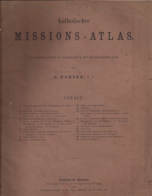 antiquarisches Buch – O Werner – Katholischer Missions-Atlas. 19 Karten in Farbendruck mit begleitendem Text.