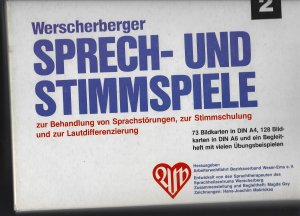 gebrauchtes Buch – Werscherberger  Sprech- und Stimmspiele   zur Behandlung von Sprachstörungen, zur Stimmschulung und zur Lautdifferenzierung  73 Bildkarten in Din A4, 128 Bildkarten in Din A6 und ein Begleitheft mit vielen Übungsbeispielen