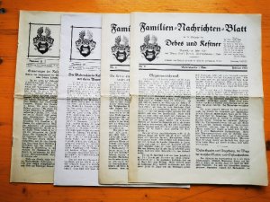 Zeitung Zeitschrift Konvolut Sammlung 4 Ausgaben Waltershausen Thüringen: Familien- Nachrichten- Blatt für die Stämme Debes und Kestner 1932 / 1933 und […]