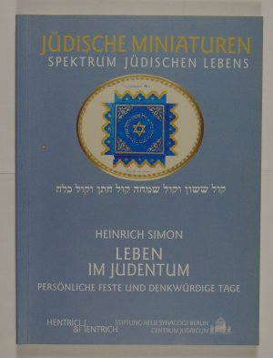 gebrauchtes Buch – Heinrich Simon – Jüdische Miniaturen - Spektrum jüdischen Lebens