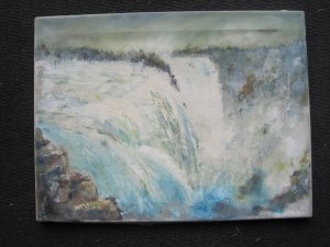 gebrauchtes Buch – Koller Ludwig  – Niagara Falls - Fälle" Öl auf Leinwand, Monogramm rechts unten.