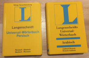 gebrauchtes Buch – Langenscheidt Universal-Wörterbücher – Langenscheidt Universal-Wörterbuch Persisch (Farsi) und Arabisch. Konvolut aus 2 Büchern.