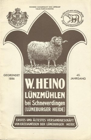 W. Heino Lünzmühlen bei Schneverdingen (Lüneburger Heide). Produktkatalog