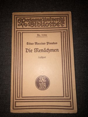 antiquarisches Buch – Titus Maccius Plautus – Die Menächmen - Lustspiel - Reclam Universal-Bibliothek Nr. 7096