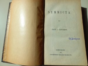 antiquarisches Buch – de Lagarde – Symmicta