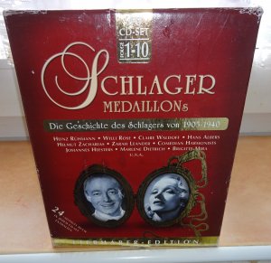 gebrauchter Tonträger – Verschiedene - Johannes Heesters, Marlene Dietrich, Heinz Rühmann, Zarah Leander oder Hans Albers, Willi Rose, Claire Waldoff, Helmut Zacharias, Comedian Harmonists, Brigitte Mira u.v.a. – Schlager Medaillons Folge 1-10 Die Geschichte des Schlagers von 1905-1940 auf 20 CDs + Bücher ISBN: 3865620205