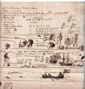 antiquarisches Buch – Schwind, Moritz von  – Skizzen und Notizen, vermutlich aus England. Zeichnung. Feder, Tinte.