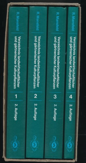 Verzeichnis landwirtschaftlicher und gärtnerischer Kulturpflanzen. Ohne Zierpflanzen. [4 Bände, komplett].