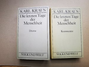 Konvolut Sammlung 2 Bände Karl Kraus: 1. Die letzten Tage der Menschheit - Drama (1. Tragödie in fünf Akten mit Vorspiel und Epilog) + 2. Die letzten […]