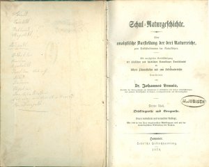 Schul - Naturgeschichte. Eine analytische Darstellung der drei Naturreiche. 3. Teil: Oryktognosie und Geognosie.