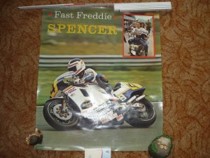 Fast Freddie Spencer - altes Plakat / Poster aus DDR Zeiten - Brno Tschechien ?