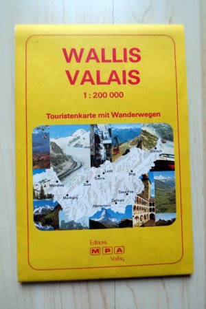 Wallis. Touristenkarte mit Wanderwegen.1:200 000.