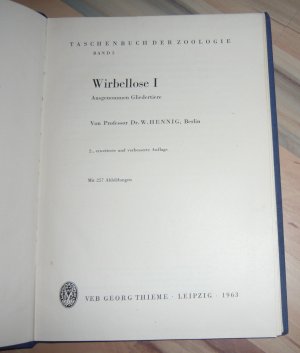 antiquarisches Buch – Prof. Dr – Wirbellose I - Ausgenommen Gliedertiere