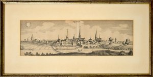 Essend (Essen). [Original-Kupferstich, gerahmt / original copper engraving, framed].