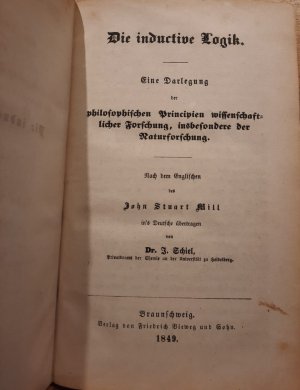 Die inductive Logik- Eine Darlegung der philosophischen Principien wissenschaftlicher Forschung, insbesondere der Naturforschung