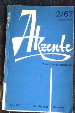 antiquarisches Buch – Höllerer, Walter; Bender, Hans  – Akzente. Zeitschrift für Dichtung. 14. Jahrgang. Heft 2/67.