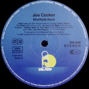 gebrauchter Tonträger – Joe Cocker – Sheffield steel - 1982 R&B, Blues, Reggae, Pop - m-/vg+