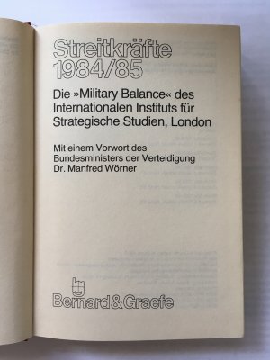 gebrauchtes Buch – Arbeitskreis für Wehrforschung – Streitkräfte 1984/85