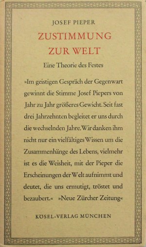 Zustimmung zur Welt: Eine Theorie des Festes