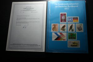 Die Sonderpostwertzeichen der deutschen Bundespost 1973 - Jahrbuch mit den postfrischen Marken der BRD und Berlin geprüft mit Fotoattest Schlegel