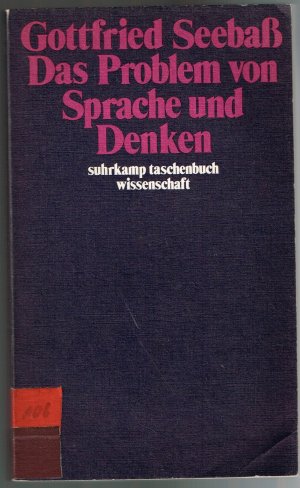 gebrauchtes Buch – Gottfried Seebaß – Das Problem von Sprache und Denken.